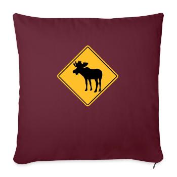 Moose Road Sign - Sofakissenbezug 45 x 45 cm - Burgunderrot - Vorne