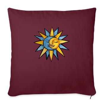 soleil de lune - Housse de coussin décorative 45 x 45 cm - bordeaux - Devant