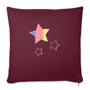 Arc-en-ciel Étoiles - Housse de coussin décorative 45 x 45 cm - bordeaux - Devant