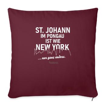 St. Johann im Pongau - Sofakissenbezug 45 x 45 cm - Burgunderrot - Vorne
