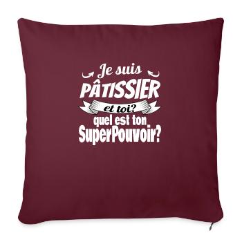 je suis pâtissier - Housse de coussin décorative 45 x 45 cm - bordeaux - Devant