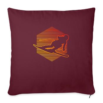 Ski Dames Ski Filles - Housse de coussin décorative 45 x 45 cm - bordeaux - Devant