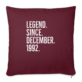 Légende depuis décembre 1992 - Housse de coussin décorative 45 x 45 cm - bordeaux - Devant