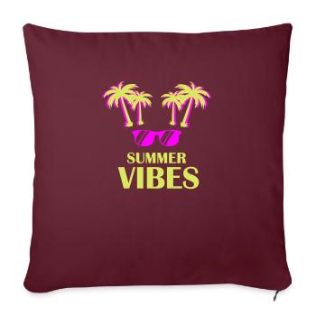 Ambiance estivale - Housse de coussin décorative 45 x 45 cm - bordeaux - Devant