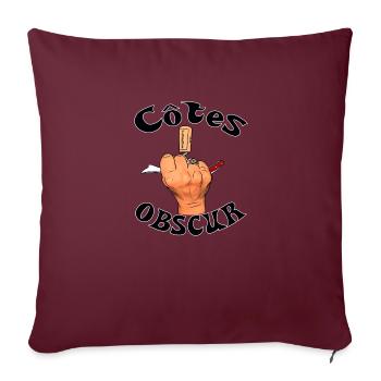 Côtes obscur des vignes avec une main de femme - Housse de coussin décorative 45 x 45 cm - bordeaux - Devant