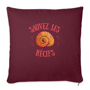 SAUVEZ LES RÉCIFS - Housse de coussin décorative 45 x 45 cm - bordeaux - Devant