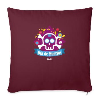 dia de muertos violet - Housse de coussin décorative 45 x 45 cm - bordeaux - Devant