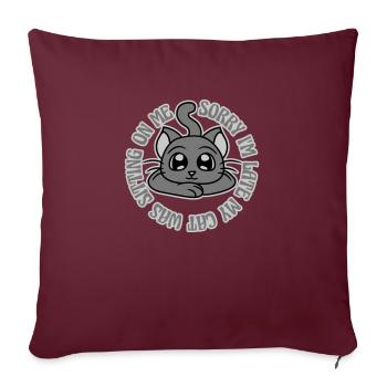 désolé chat était assis - Housse de coussin décorative 45 x 45 cm - bordeaux - Devant