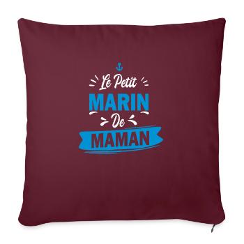 Le petit marin de maman / humour enfant bébé - Housse de coussin décorative 45 x 45 cm - bordeaux - Devant