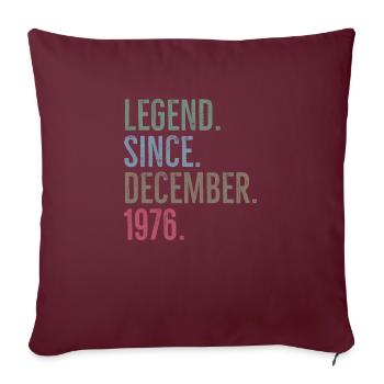 Légende depuis décembre 1976 - Housse de coussin décorative 45 x 45 cm - bordeaux - Devant