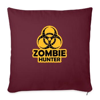 citation d’Halloween de chasseur de zombies - Housse de coussin décorative 45 x 45 cm - bordeaux - Devant