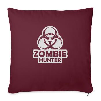 chasseur de zombies citation d’Halloween - Housse de coussin décorative 45 x 45 cm - bordeaux - Devant