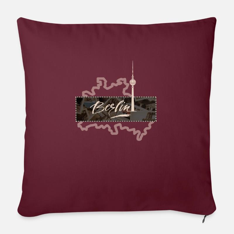 Design BERLIN - Housse de coussin décorative 45 x 45 cm - bordeaux