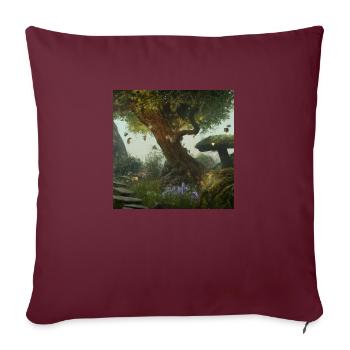 Forêt magique - Housse de coussin décorative 45 x 45 cm - bordeaux - Devant