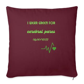 Conscience de la paralysie cérébrale - Housse de coussin décorative 45 x 45 cm - bordeaux - Devant