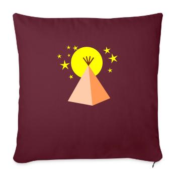Tippie et les étoiles - Housse de coussin décorative 45 x 45 cm - bordeaux - Devant