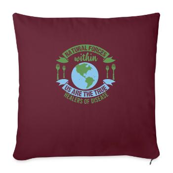 LES FORCES NATURELLES EN NOUS SONT LES VÉRITABLES GUÉRISSEURS DE - Housse de coussin décorative 45 x 45 cm - bordeaux - Devant