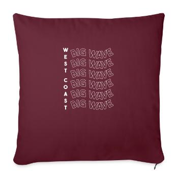 Blanc Big Wave de la côte ouest - Housse de coussin décorative 45 x 45 cm - bordeaux - Devant
