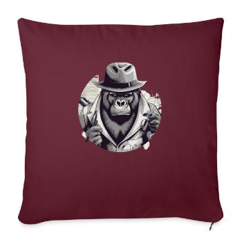 Der Gorilla - Sofakissenbezug 45 x 45 cm - Burgunderrot - Vorne