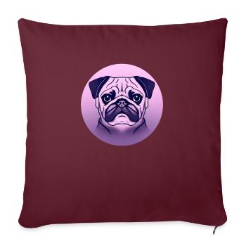 Carlin coloré en cercle - Housse de coussin décorative 45 x 45 cm - bordeaux - Devant