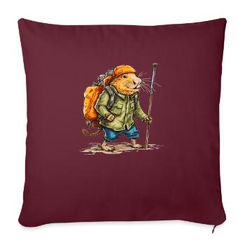 Le rat-taupe erre pendant son temps libre - Housse de coussin décorative 45 x 45 cm - bordeaux - Devant