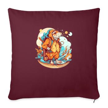 Le rat-taupe lors d’une longue promenade - Housse de coussin décorative 45 x 45 cm - bordeaux - Devant