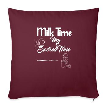 MIlk und Kekse Weißes Design - Milk Time - Sofakissenbezug 45 x 45 cm - Burgunderrot - Vorne
