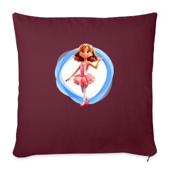 Ballet fille bleu - Housse de coussin décorative 45 x 45 cm - bordeaux - Devant
