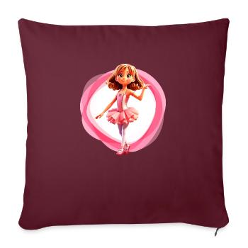 Ballet fille rose - Housse de coussin décorative 45 x 45 cm - bordeaux - Devant