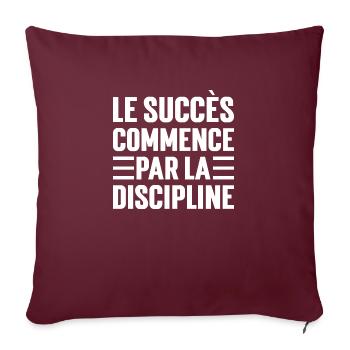 Le Succès Commence Par La Discipline - Housse de coussin décorative 45 x 45 cm - bordeaux - Devant
