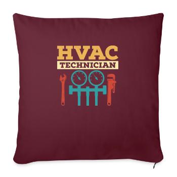 HVAC Technician AC Tech Installer - Sofakissenbezug 45 x 45 cm - Burgunderrot - Vorne