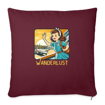 Wanderlust Vintage Illustration - Sofakissenbezug 45 x 45 cm - Burgunderrot - Vorne