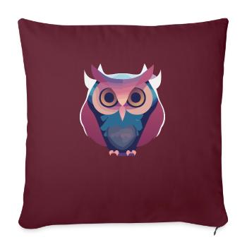 Dreaming Owl (Dreamy Animals Collection) - Sofa pillowcase 17,3'' x 17,3'' (45 x 45 cm) - burgundy - Front