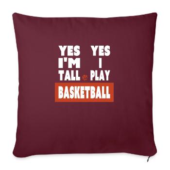 Vintage for tall basketball player basketball fans - Housse de coussin décorative 45 x 45 cm - bordeaux - Devant