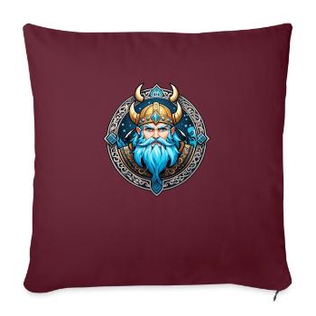 Wikinger Odin Thor Walhalla - Sofakissenbezug 45 x 45 cm - Burgunderrot - Vorne