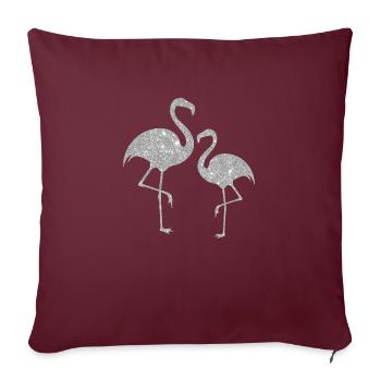 Flamingo argenté - Housse de coussin décorative 45 x 45 cm - bordeaux - Devant