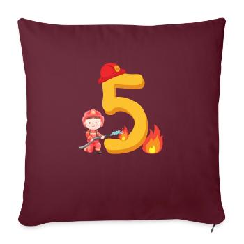 Cinquième anniversaire Extinction d’incendie des pompiers pour le 5e anniversaire - Housse de coussin décorative 45 x 45 cm - bordeaux - Devant