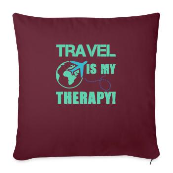 Thérapie de voyage 1 - Housse de coussin décorative 45 x 45 cm - bordeaux - Devant