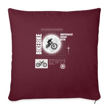 vélo vtt - Housse de coussin décorative 45 x 45 cm - bordeaux - Devant