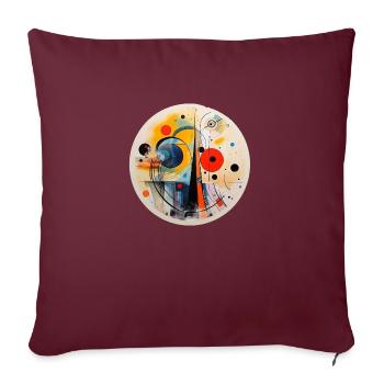 Art abstrait - Housse de coussin décorative 45 x 45 cm - bordeaux - Devant