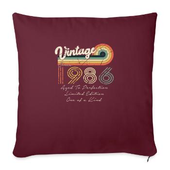 1986 Vintage Classique 1986 - Housse de coussin décorative 45 x 45 cm - bordeaux - Devant