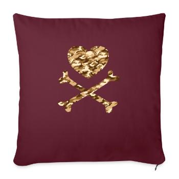 Coeur de pirate camo sand - Housse de coussin décorative 45 x 45 cm - bordeaux - Devant