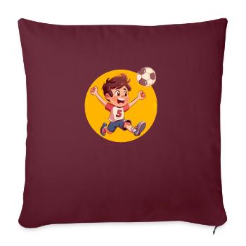 Footballer 5th Years, Birthday Motif - Sofa pillowcase 17,3'' x 17,3'' (45 x 45 cm) - burgundy - Front