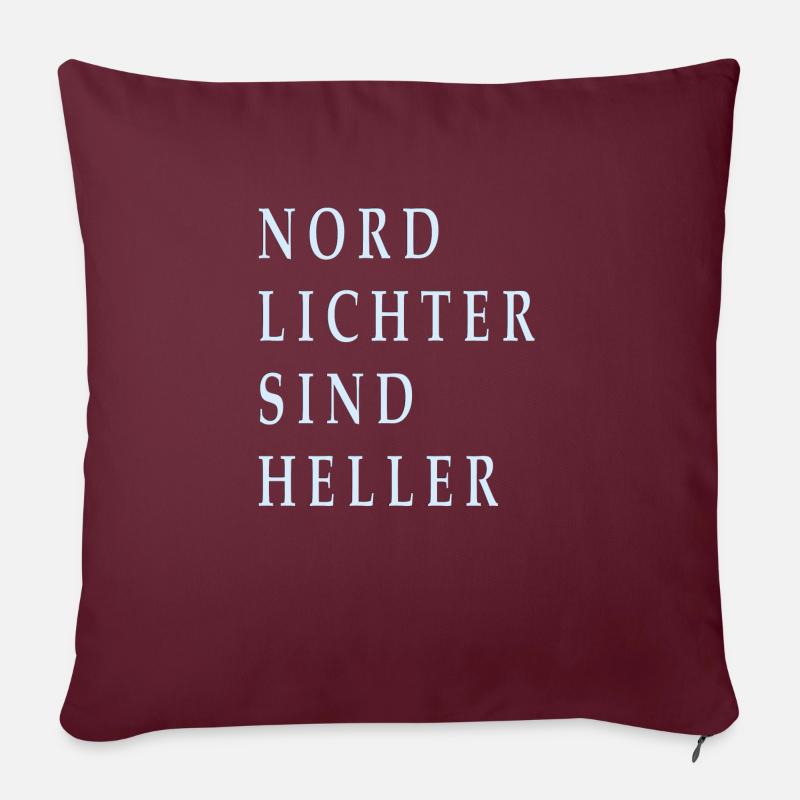 Nordlichter sind heller - Sofakissenbezug 45 x 45 cm - Burgunderrot