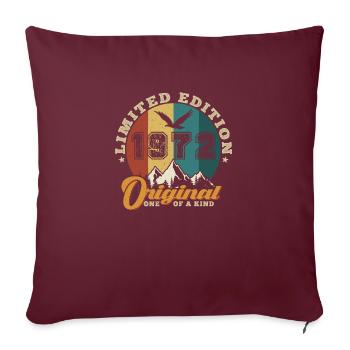 Original 1972 Vintage - Cadeau D’anniversaire 1972 - Housse de coussin décorative 45 x 45 cm - bordeaux - Devant