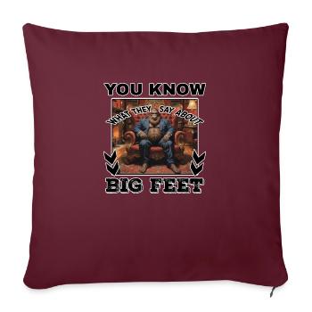 Bigfoot Feet Witz - Lustiges Sasquatch Meme - Sofakissenbezug 45 x 45 cm - Burgunderrot - Vorne
