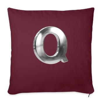 Chrome ,, Q " Métallisé - Housse de coussin décorative 45 x 45 cm - bordeaux - Devant