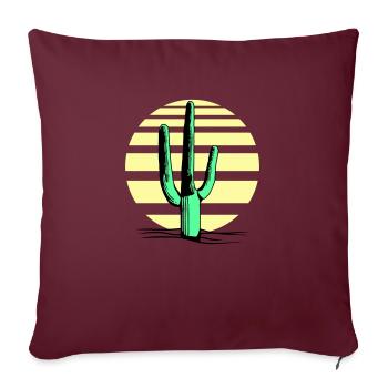 Cactus, désert, coucher de soleil, soir, nuit, cactus - Housse de coussin décorative 45 x 45 cm - bordeaux - Devant