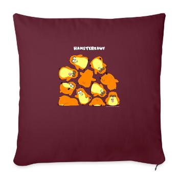 Hamsterkauf total - Tragebeutel deluxe - Sofakissenbezug 45 x 45 cm - Burgunderrot - Vorne