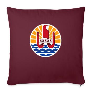 Armoiries nationales de la Polynésie française - Housse de coussin décorative 45 x 45 cm - bordeaux - Devant